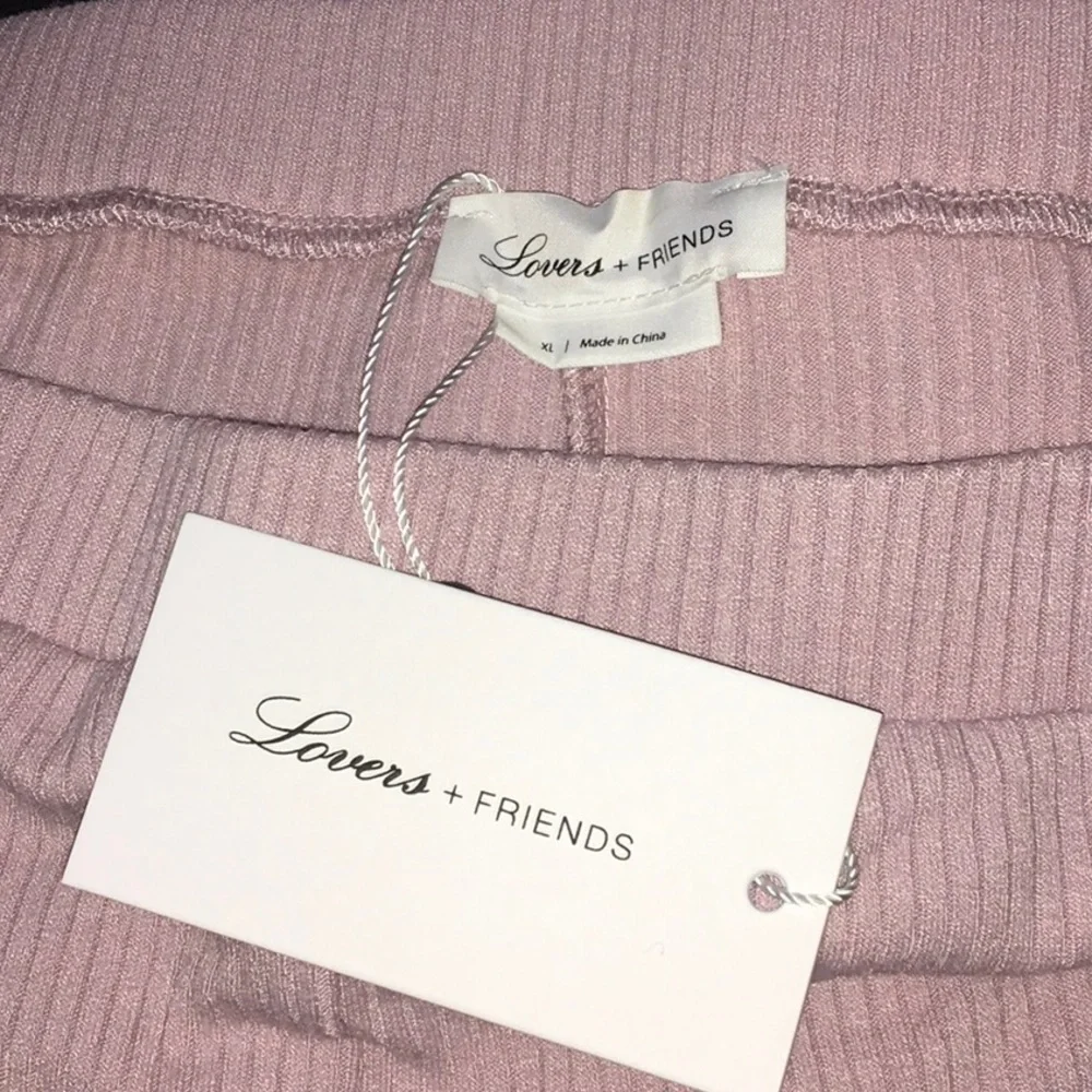 Lovers + Friends Loren Ribbed Knit Biker Shorts Lilac Purple XL NWT